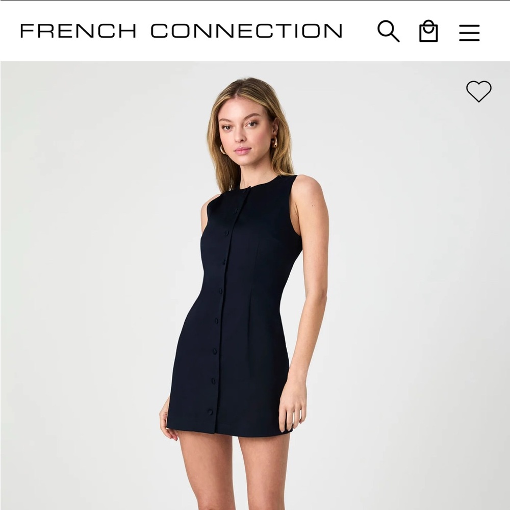 Cotton Sateen Round Neck Mini Dress